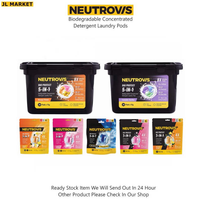 Neutrovis Biodegradable Concentrated Detergent Laundry Pods Shopee
