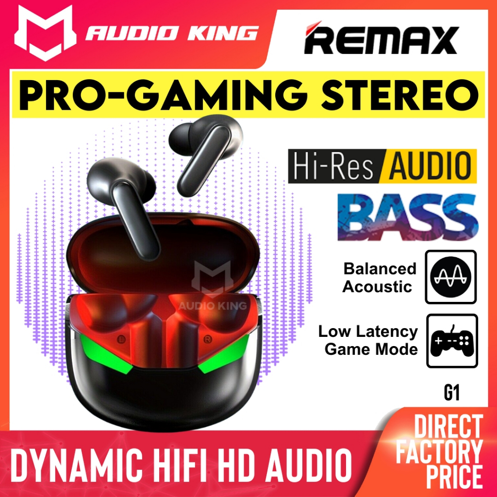 REMAX Earphone True Stereo Bass Gaming Low Latency Bluetooth Earbuds ...