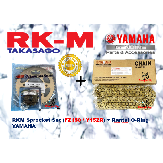 Rantai (YAMAHA) O-ring Gold, Sprocket (RKM) Yamaha Y15 Y16 FZ150 ...