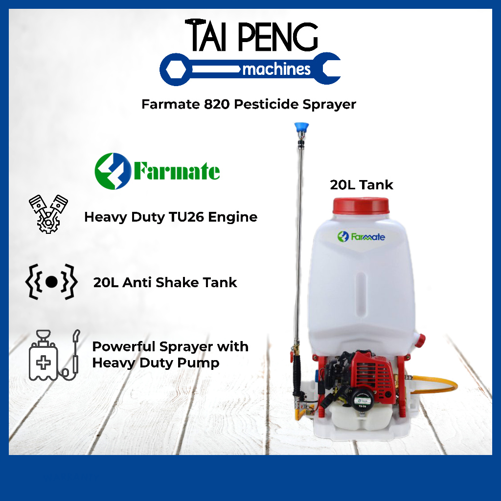 (Ready Stock) FARMATE FM820 Knapsack Power Sprayer 20 liter / Penyembur ...