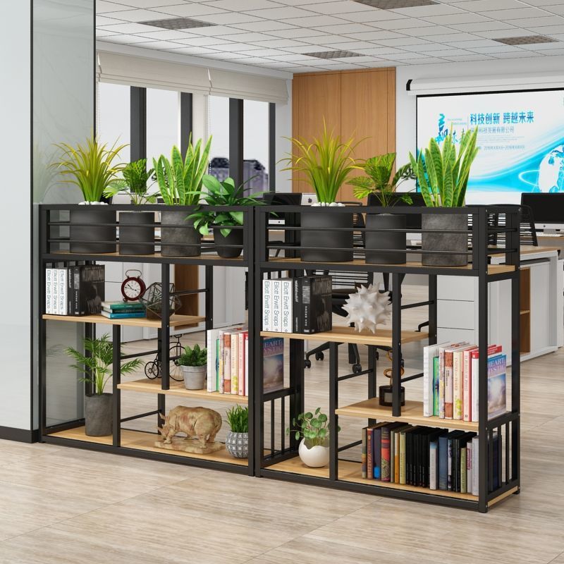 Entrance partition rack iron office bookshelf display rack floor ...