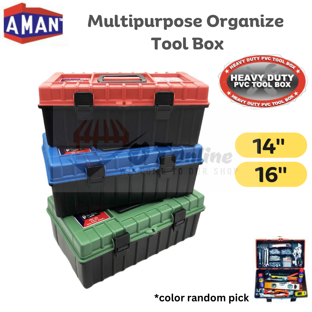 ToolBox Plastic Tool Box Set Spanar Box Plastic Storage Toll Box Fishing  Box Bekas Tool Kotak Mancing Plastik 14 & 16