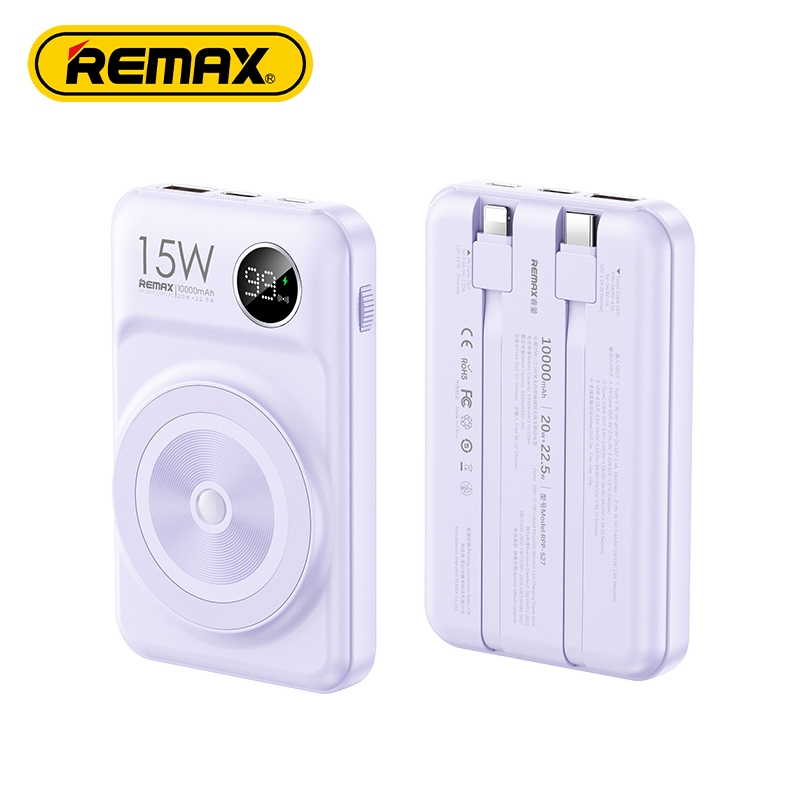 Remax RPP-527 10000mAh QC 22.5W + PD 20W Magnetic Wireless 15W Retro ...