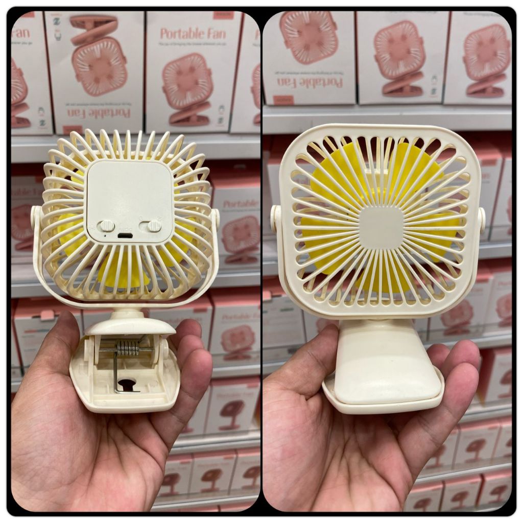 (KAISON) Portable USB Rechargeable Clip Fan Strong Wind Mini Cooling