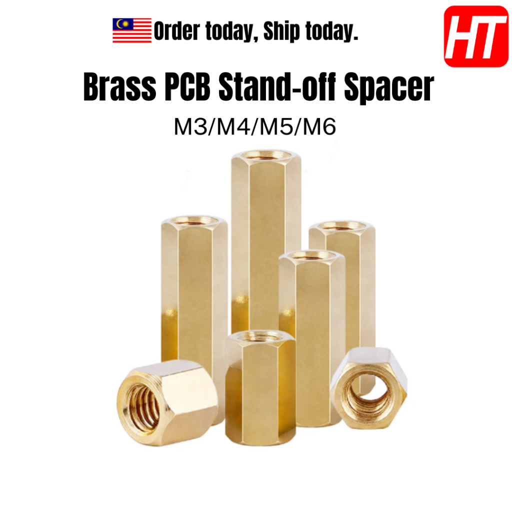 [1PC] M3 M4 M5 M6 Female to Female Brass Screw Thread PCB Stand-off ...