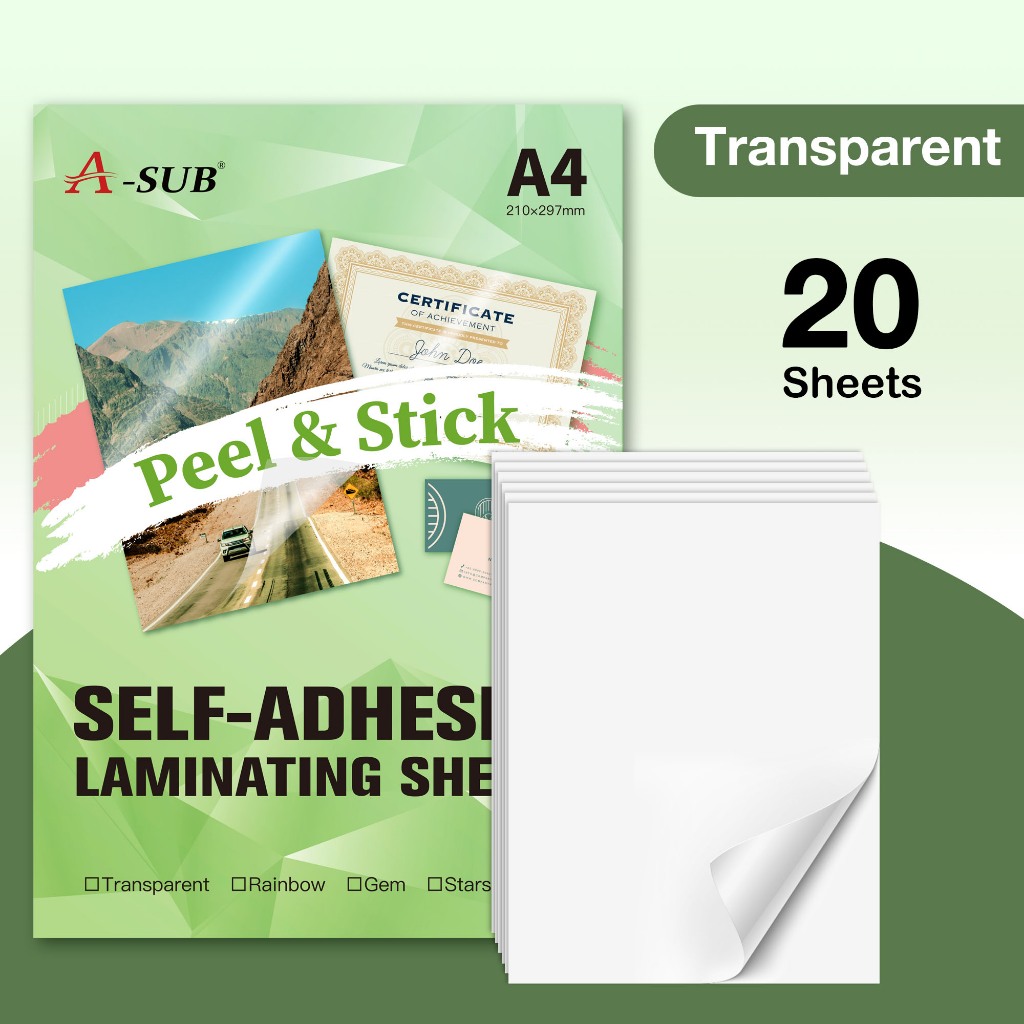 【Transparent Film】Lamination Cold Film Clear Self-Adhesive Stickers A4 ...