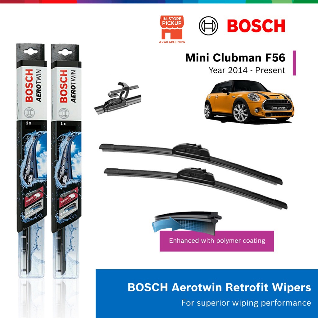 Bosch Aerotwin Retrofit U Hook Wiper Set for Mini Cooper F56 19