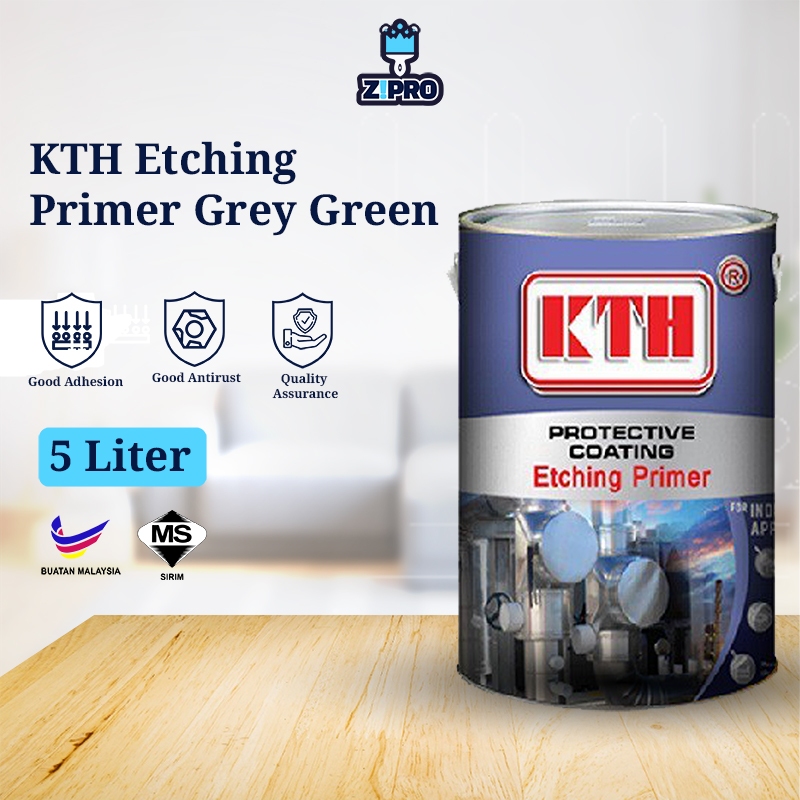 KTH ETCHING PRIMER GREY GREEN 5L Clear Epoxy Floor Paint Metal