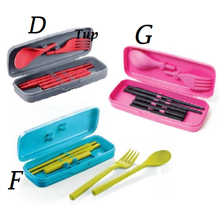 **Tupperware Portable Cutlery Set Spoon Fork Chopsticks With Casing ...
