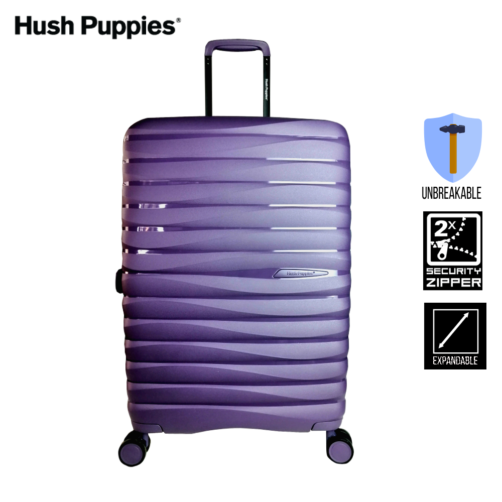 Hush Puppies PP Unbreakable Superlight Anti Theft 20 inch Double Coil Hard Spinner Case Travel Bag Luggage Bagasi Shopee Malaysia