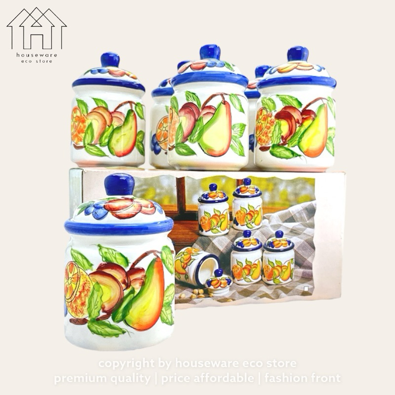 6pcs Porcelain Spice Jar Seasoning Storage Tableware Canister (Botol ...