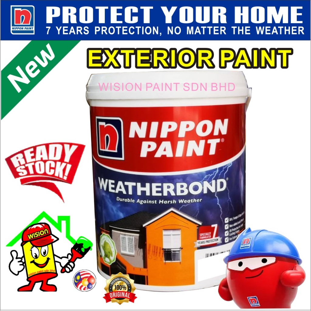 1001 WHITE Cat 18L Nippon Paint Weatherbond (WB) Exterior Walls 1001