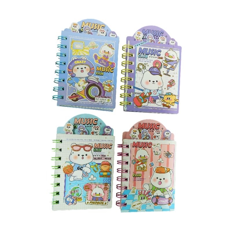 Cartoon mini notebook A7 coil notebook portable note stationery book卡通 ...