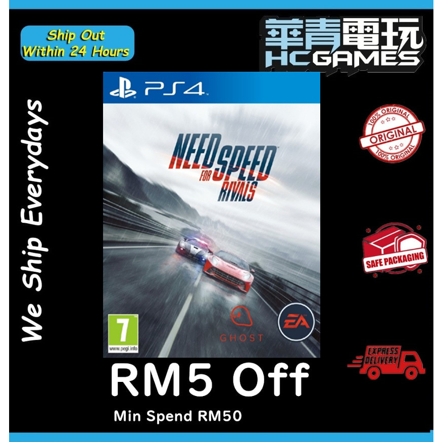 PS4 Need For Speed Rivals (English-Disc-New Seal) NFS Rivals / 極速快感 生存競速