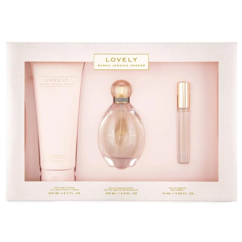 Sarah Jessica Parker Lovely Eau De Parfum 100ml 3-in-1 Perfume Gift Set 