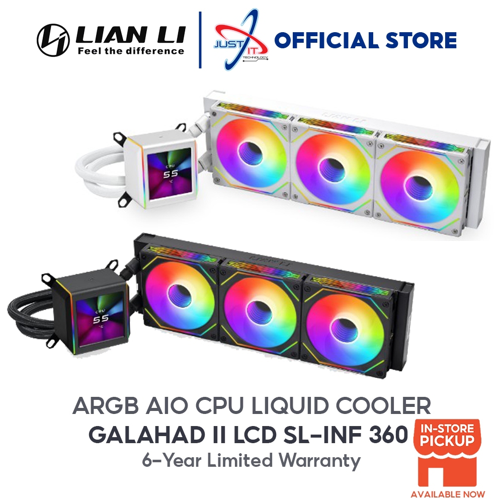 Lian Li Galahad II LCD SL-INF 360 ARGB AIO CPU Liquid Cooler - Black ...