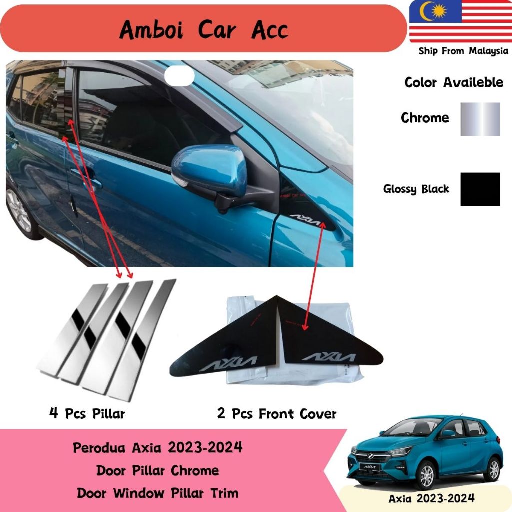Perodua Axia 20232024 Door Pillar Chrome Door Window Pillar Trim