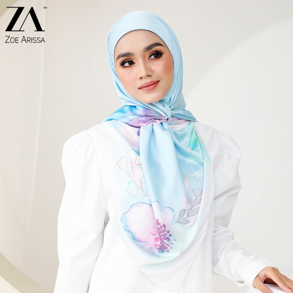 ZOE ARISSA TUDUNG BAWAL SATIN MATTE BIDANG 45 Hijab Bawal Printed Corak ...