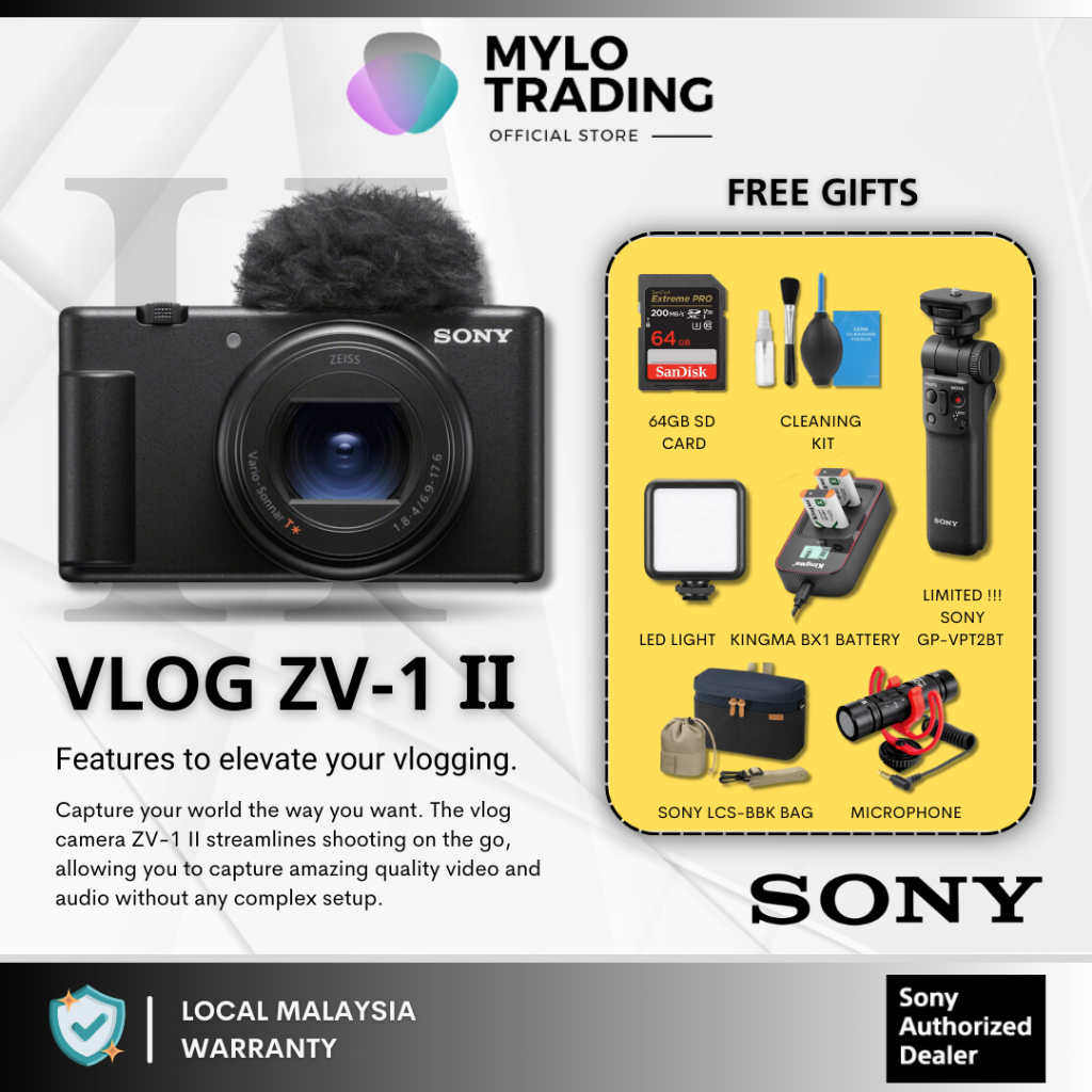 Sony ZV-1 Vlog Digital Camera (Free Sandisk Extreme Pro 64GB Memory Card +  Extra Battery) (Sony Malaysia) - Digital Point & Shoot - ShaShinKi