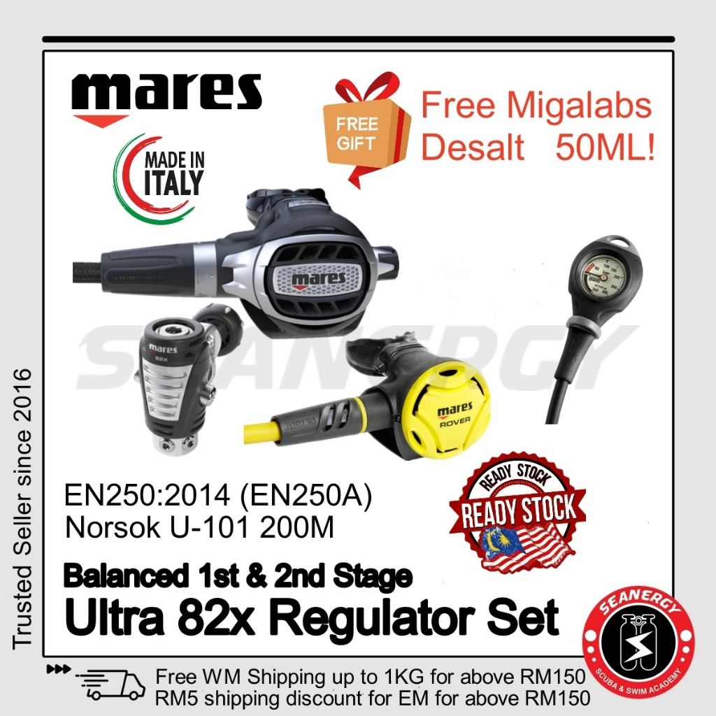 Octopus Mares Ultra Adj &ndash; Secondo Erogatore Regolabile Per Subacquea &ndash; Made In Italy