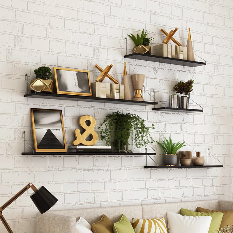 Hanging Wall Shelves Rope Swing Wooden Rack Floating Wall Platform ...