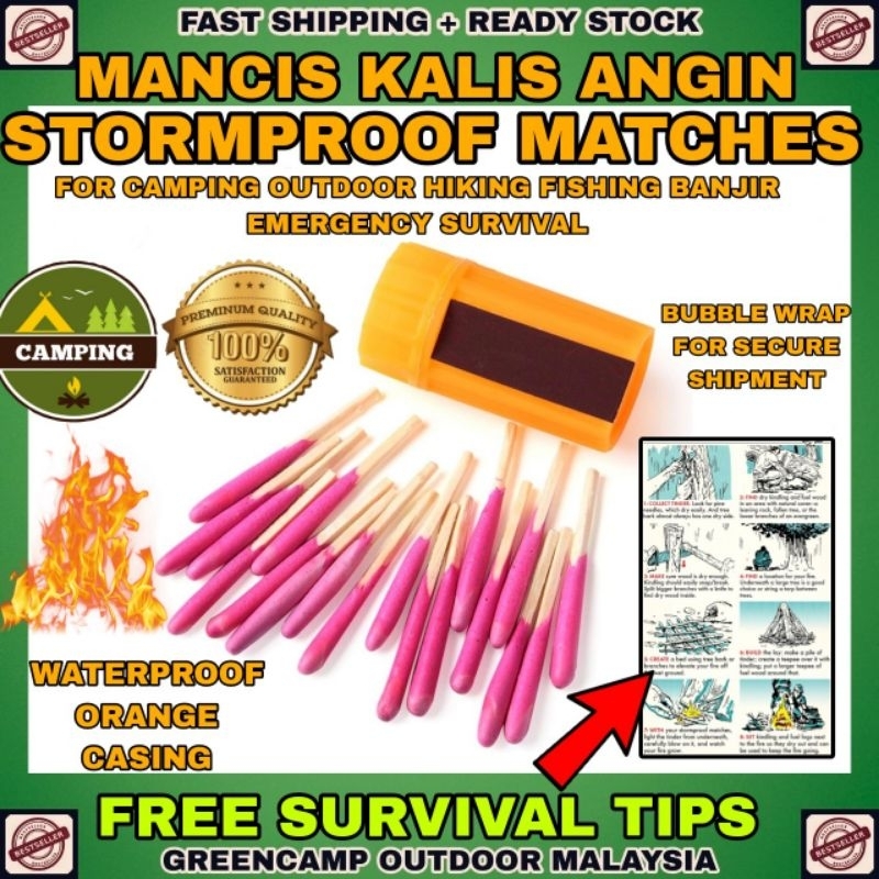 MANCIS KAYU MATCHSTICK KALIS AIR WATERPROOF MATCHES SURVIVAL KIT FOR