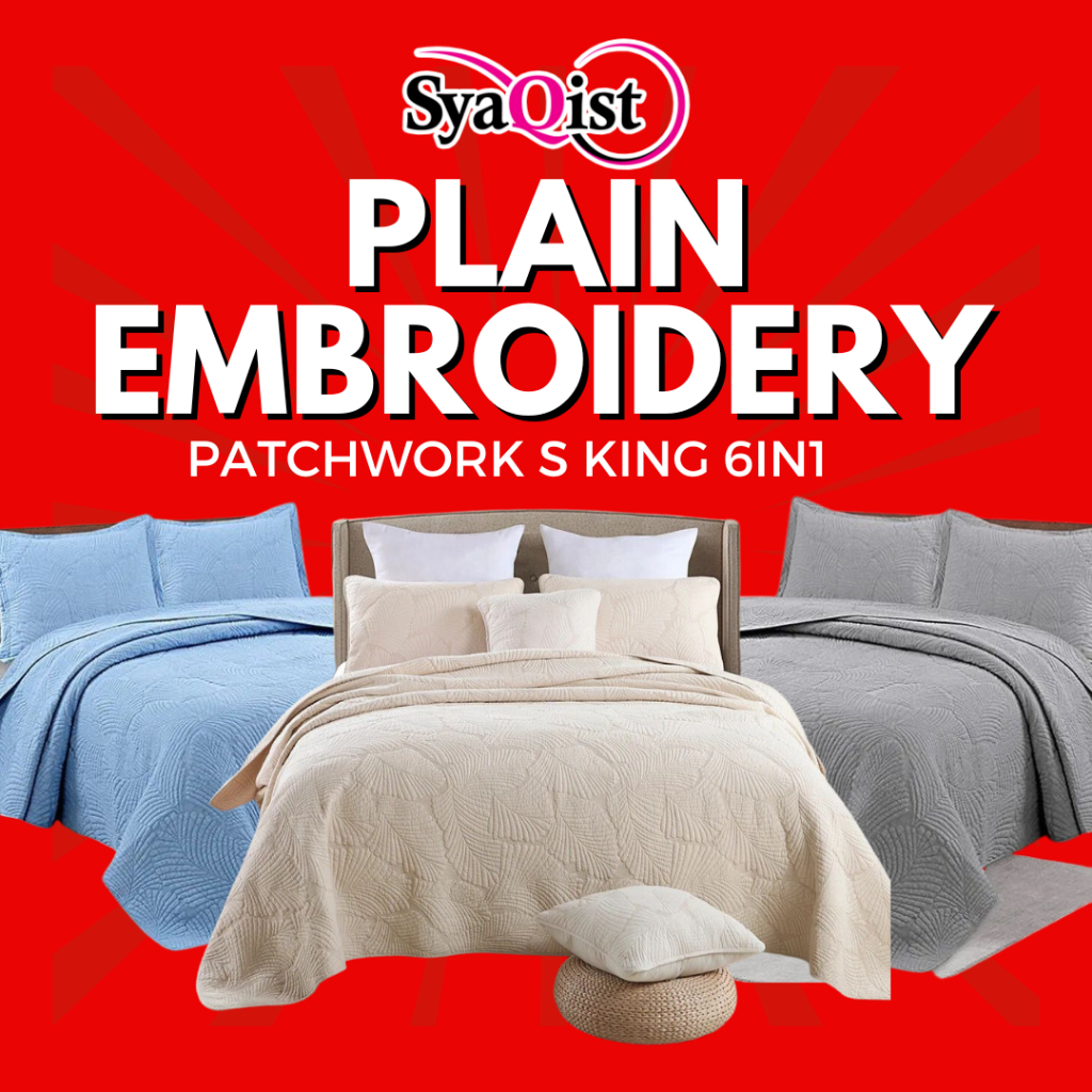 Syaqist Patchwork Embroidery 6in1 Super King Cadar Pengantin Shopee