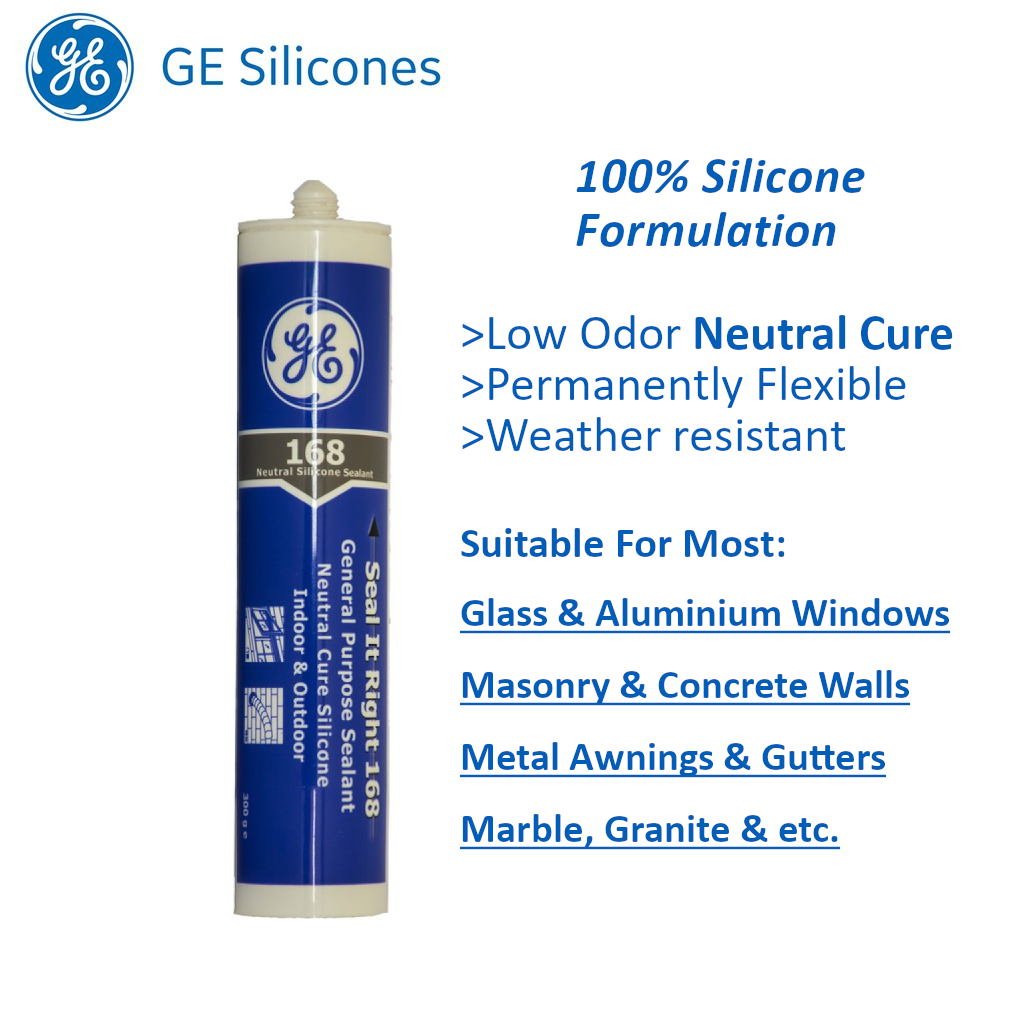 GE Silicones Seal It Right 168 General Purpose Silicone Sealant 300 g