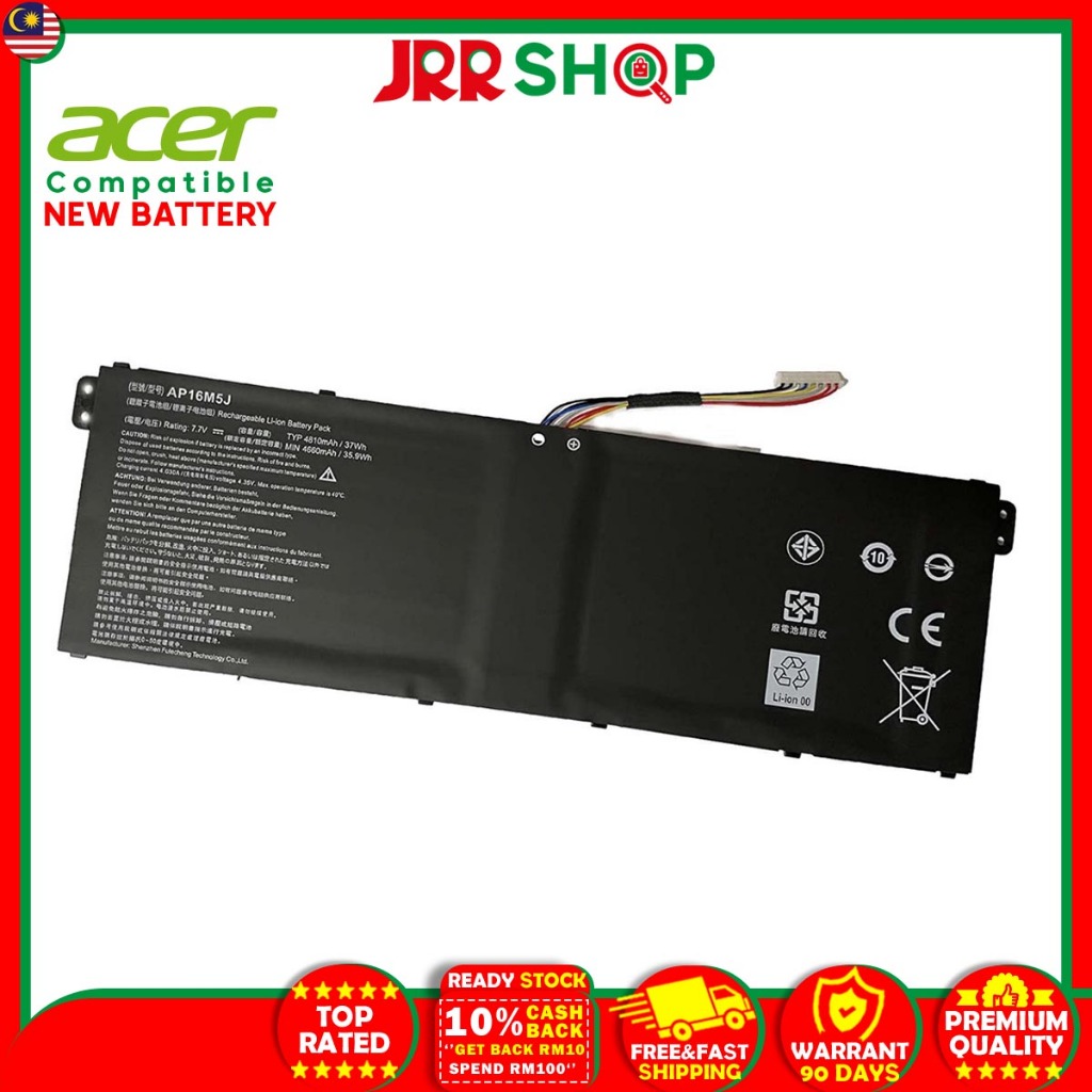 Original Acer Akku Für Aspire 3 (A317-51) – 37Wh, 7.7V, Typ AP16M5J, Li-Polymer, Kompatibel Mit Mehreren Modellen