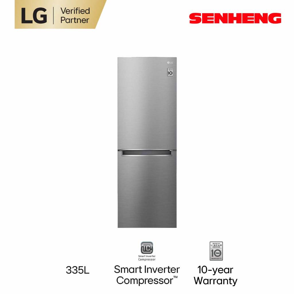 LG 335L Bottom Freezer Refrigerator GCB369NLRM with Smart Inverter