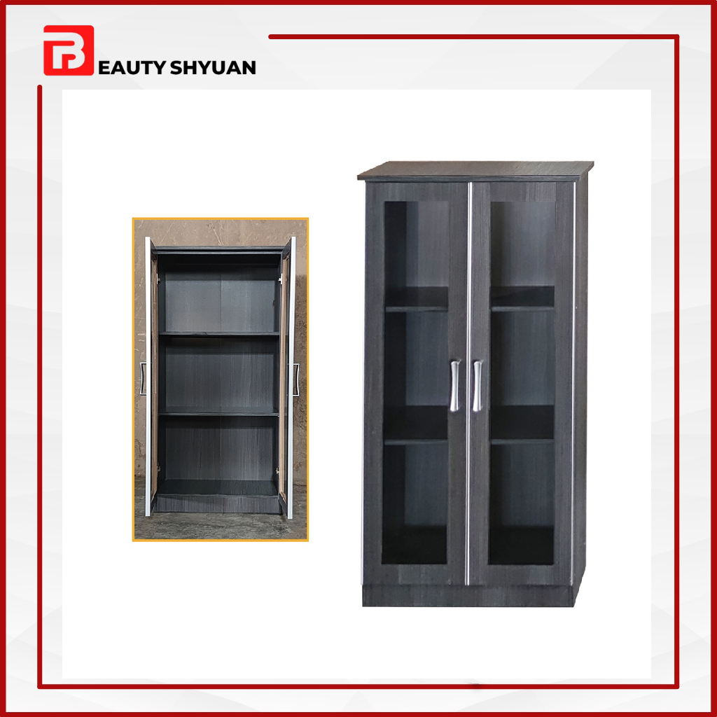SHYUAN Cool Grey 4 Feet Glass Display Cabinet Glass Cabinet Display ...