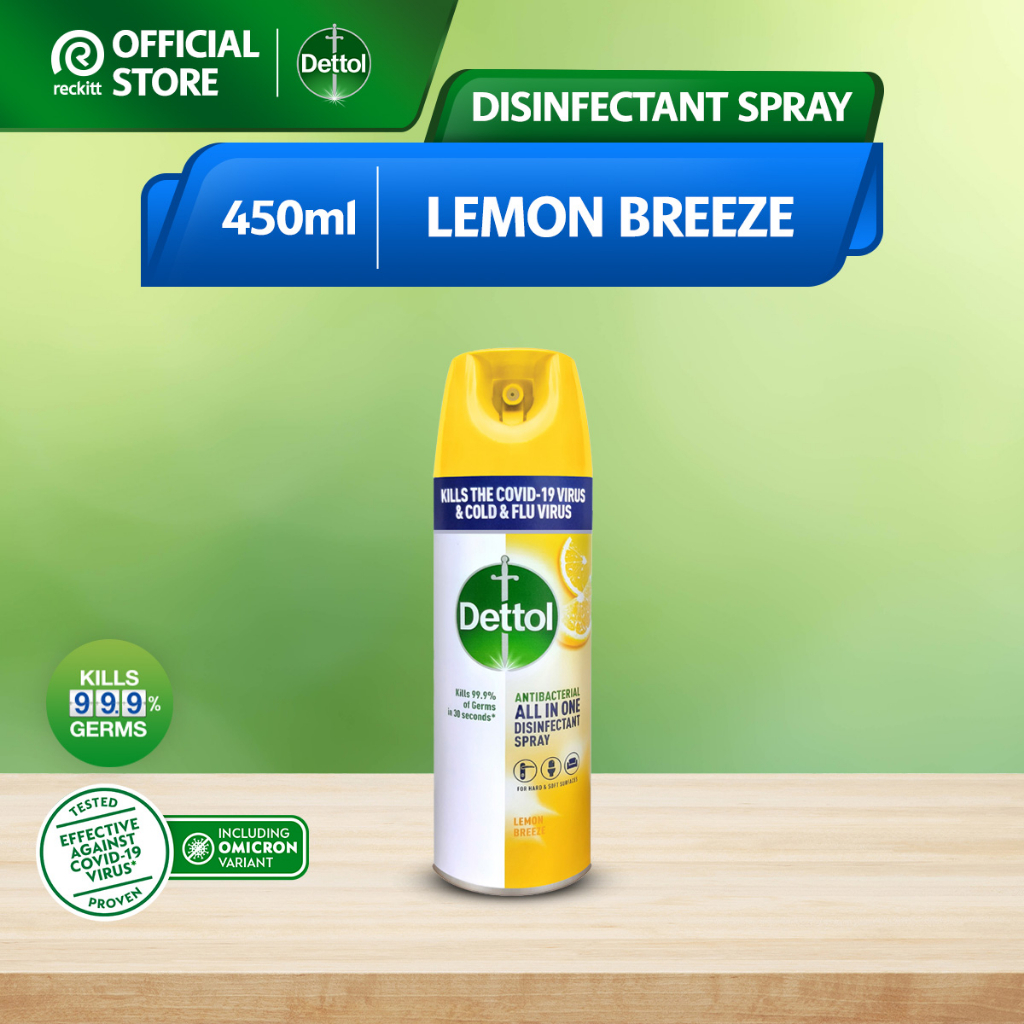 Dettol Disinfectant Spray Lemon Breeze 450ml Shopee Malaysia