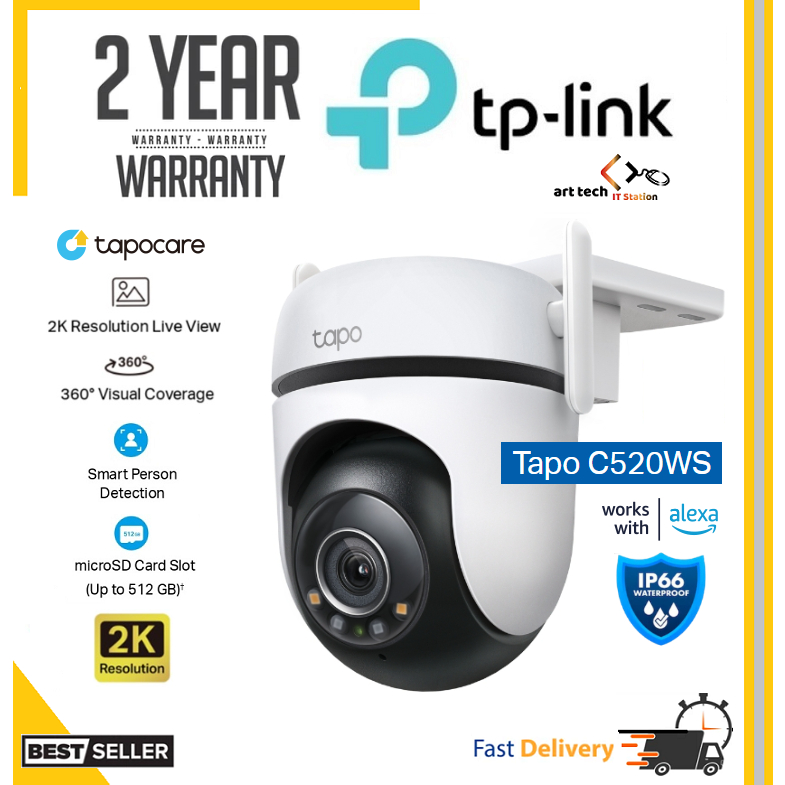 TP-LINK Tapo C520WS Outdoor Pan/Tilt Security Wi-F- Camera | C520W ...