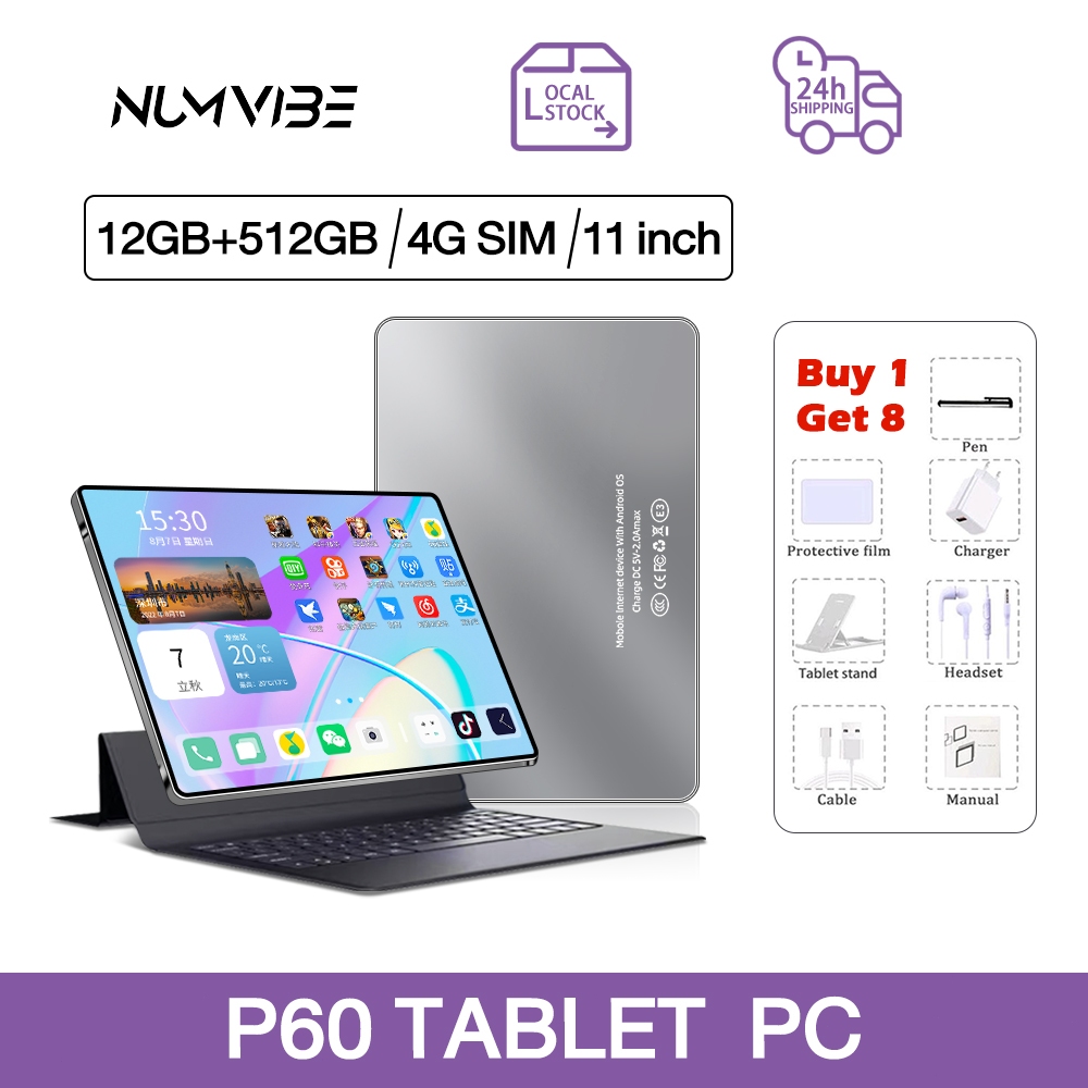 NEW 4G Sim Card Android Tablet PAD 11 inch Laptop 12GB+512GB For Game Office Software Video