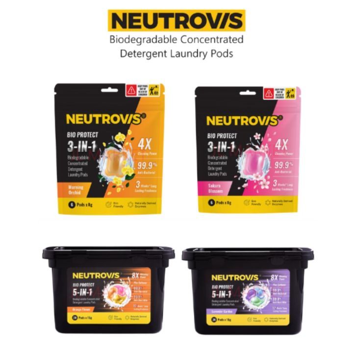 Neutrovis Biodegradable Concentrated Detergent Laundry Pods 3 in 1/ 5