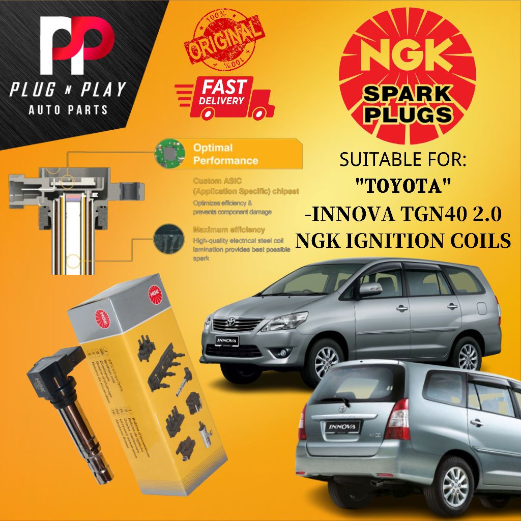 TOYOTA INNOVA TGN40 2.0 ( 1 PCS ) NGK IGNITION COILS / PLUG COIL 100