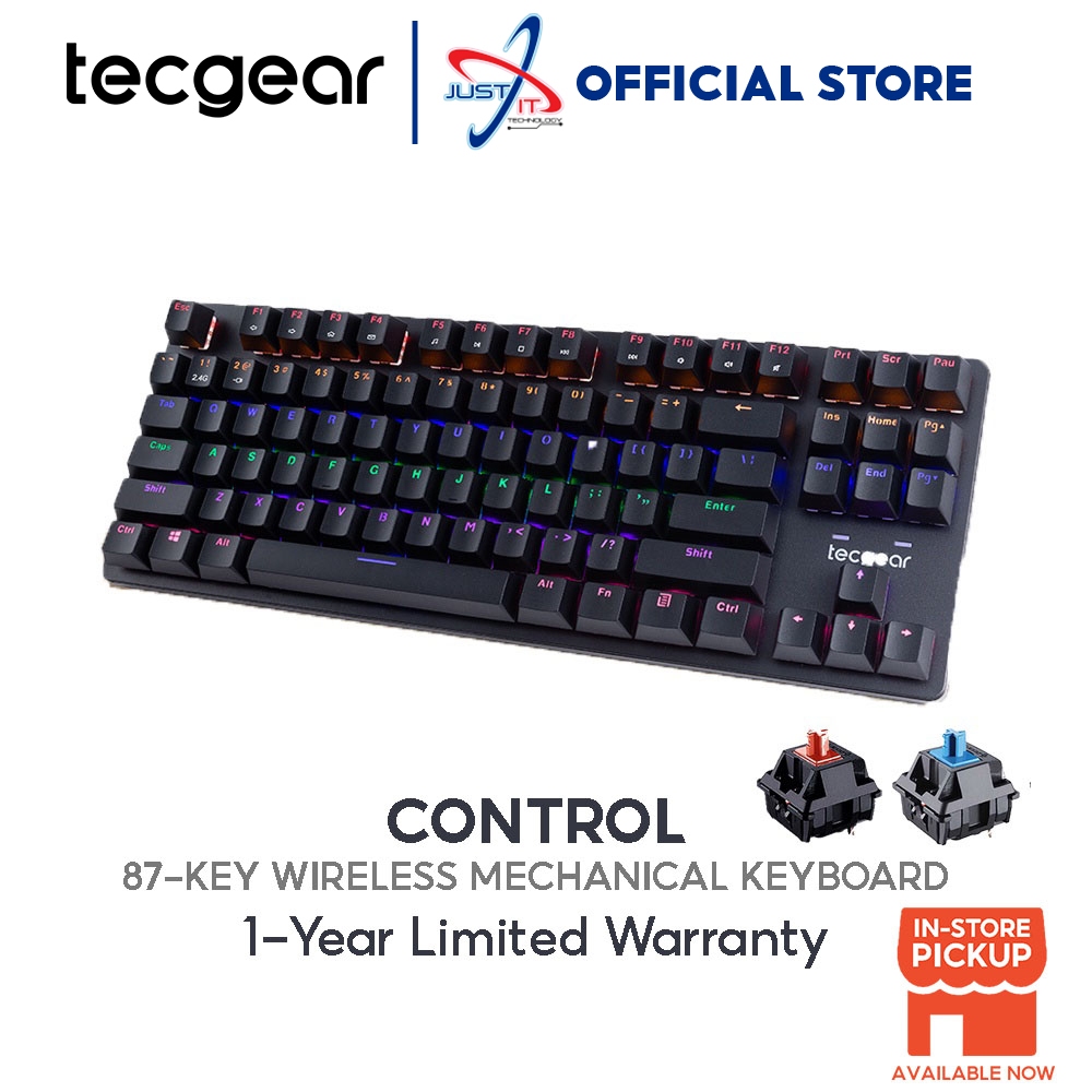 Tecgear Control 87-Key Wireless RGB Mechanical Keyboard - Blue Switch ...