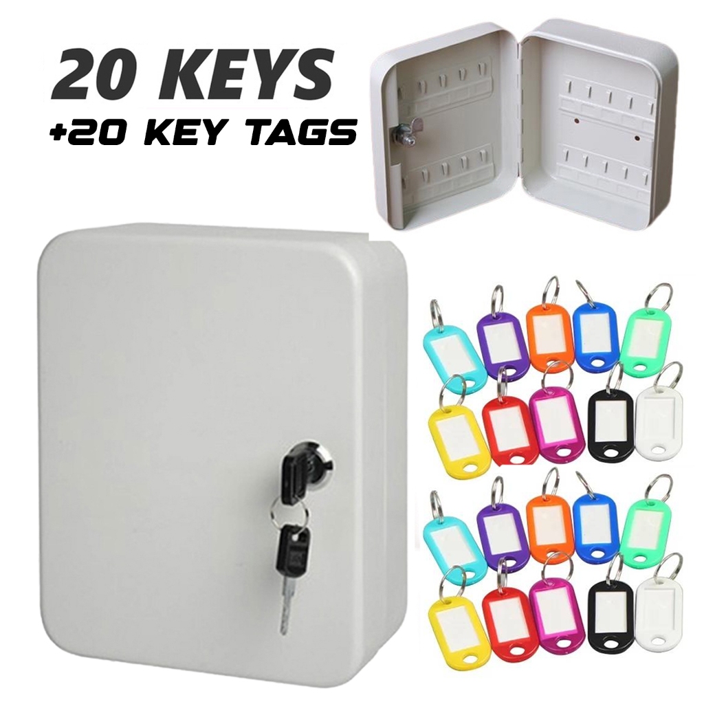 20 KEYS METAL KEY BOX KEY CABINET WALL MOUNT STORAGE KEY LOCK BEKAS ...