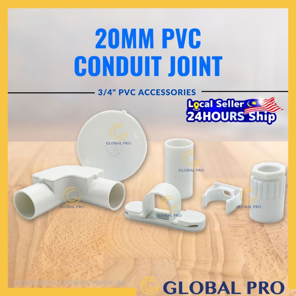 [1PC] 20mm PVC Conduit Joint and Pipe Connectors White Conduit Box Fittings Accessories Wiring