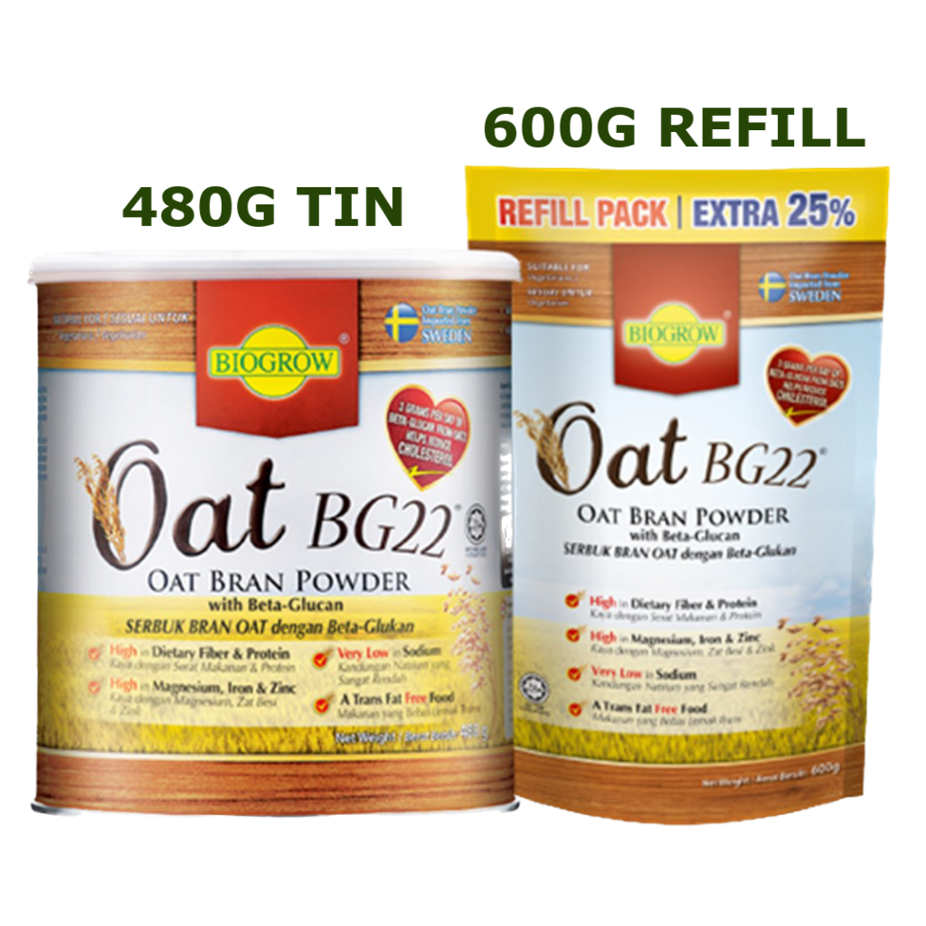 BIOGROW BG22 OAT BRAN POWDER 480G | 600G | 480G+600G | Shopee Malaysia