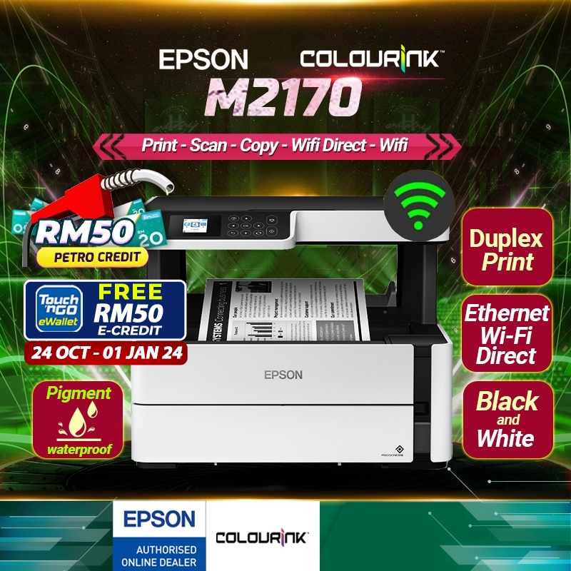 Epson EcoTank M3170 A4 3in1 Mono Ink Tank Printer WiFi Auto Duplex
