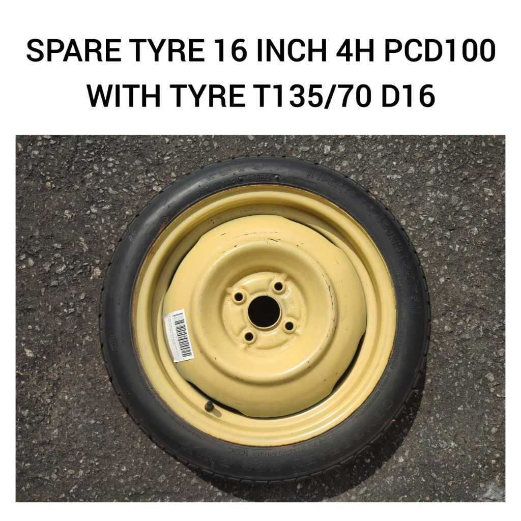 Spare Tyre 16 Inch 4H PCD100 ( T135/70 D16 ) For Wira Saga Vios Yaris City Jazz Fit Myvi Alza