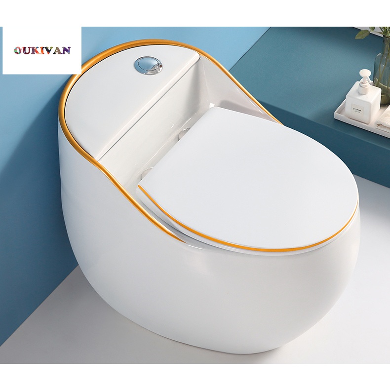 Platinum Ceramic Oval Sitting Toilet Tandas Duduk Bujur Siphonic Flush