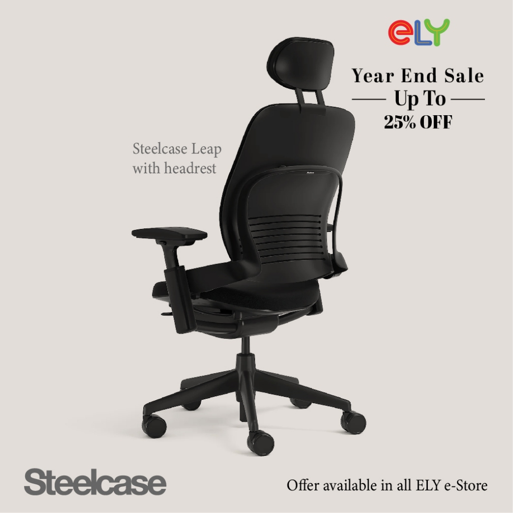 ELY Steelcase Leap High Back Fabric / Office chair / Ergonomic Chair