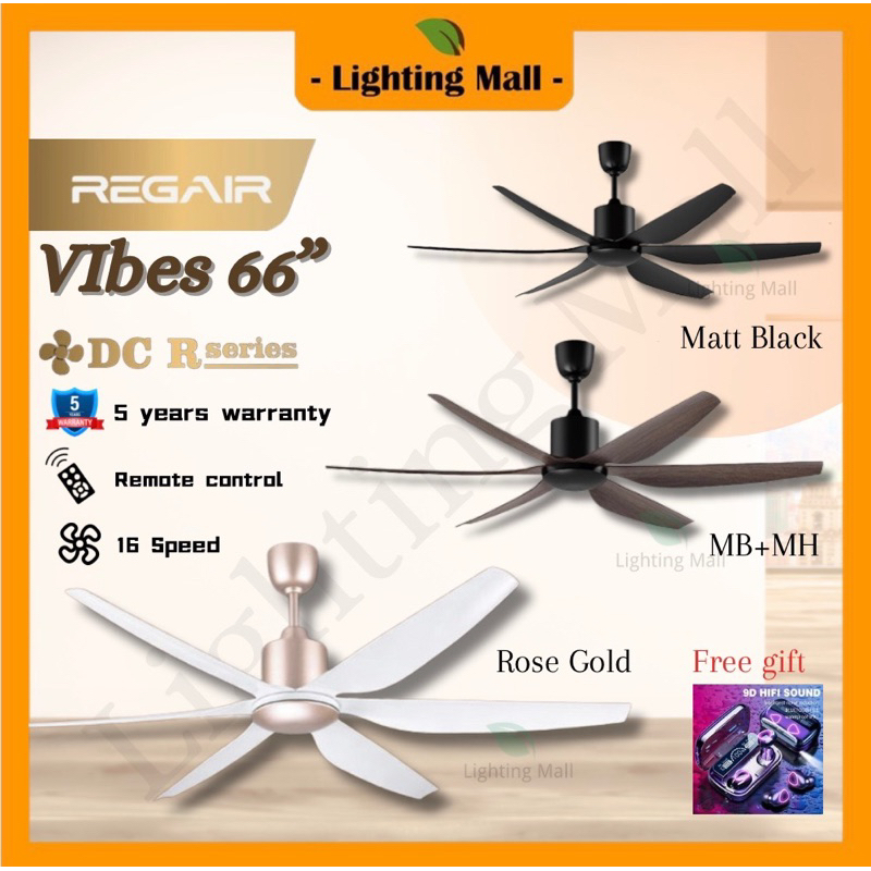 Regair Vibes 66 Inch DC MOTOR CEILING FAN WITH 6 BLADE 8F+8R /REMOTE CONTROL Shopee Malaysia
