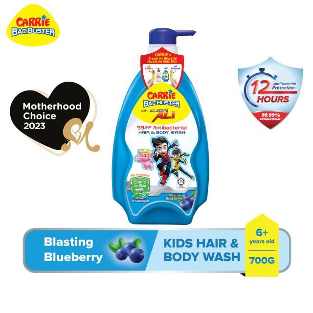 CARRIE BACBUSTER Antibacterial Hair & Body Wash Blasting Blueberry Kids ...