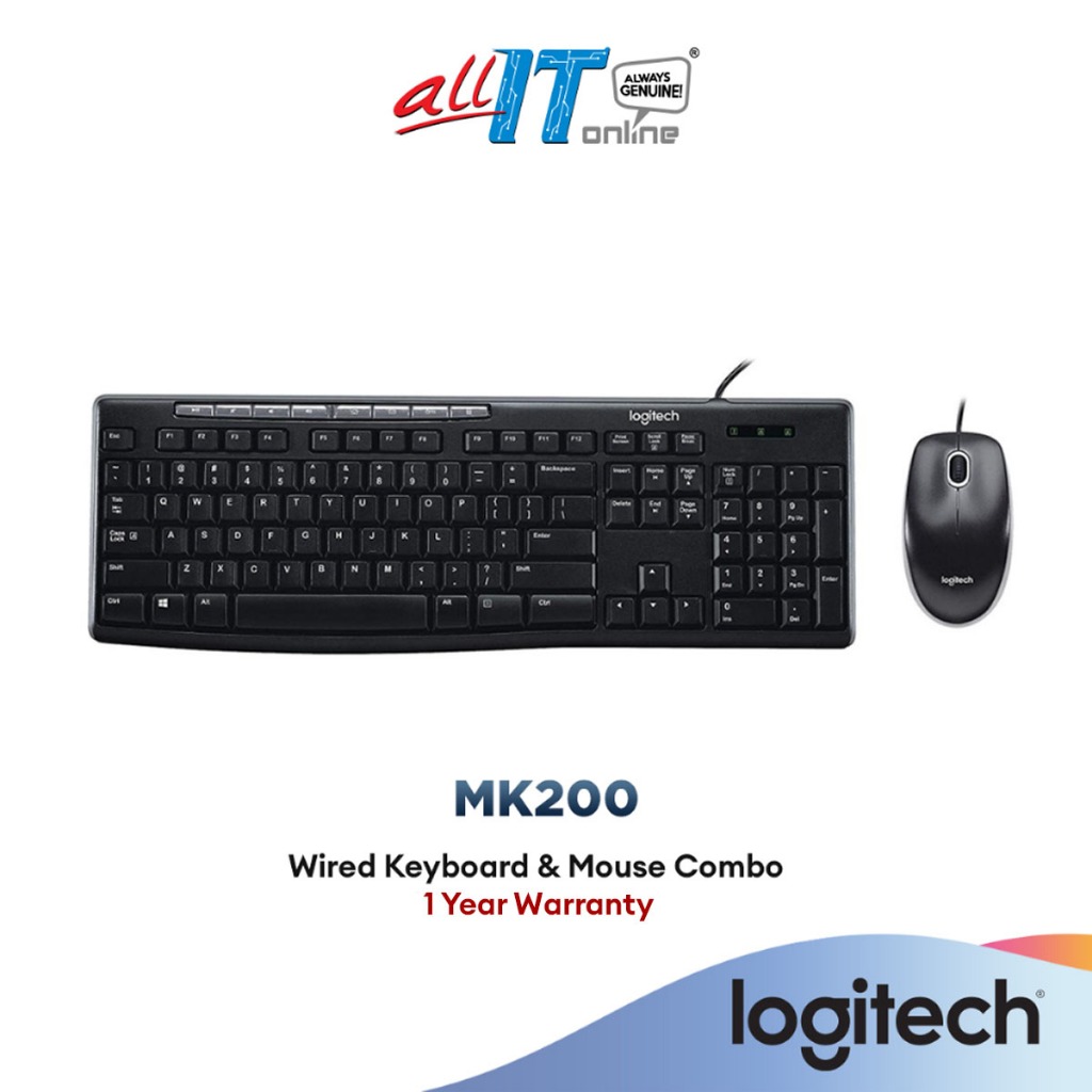 Logitech MK200 Media Keyboard + Mouse [Combo Set] | Shopee Malaysia