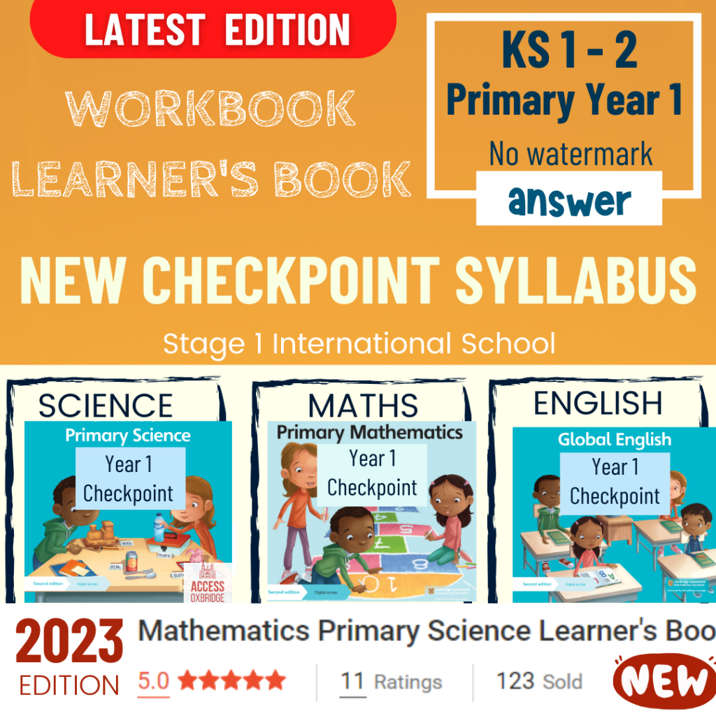 P7 Latest 2023 Year 1 Cambridge Primary Math English Science Workbook 1