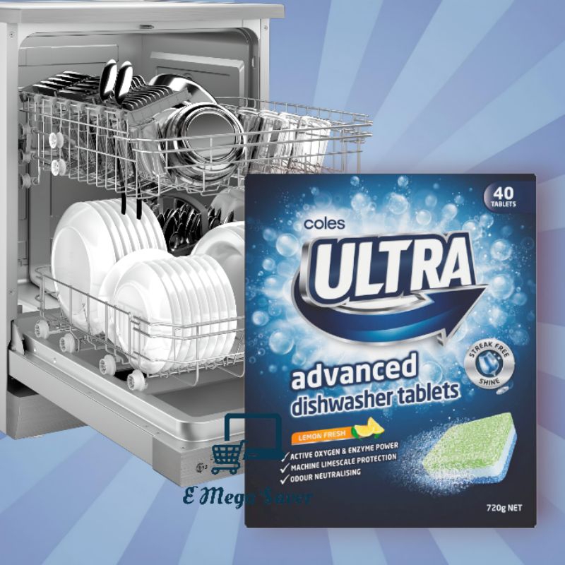 🇦🇺Coles Ultra Advanced Dishwasher Tablets (40tablets) Shopee Malaysia