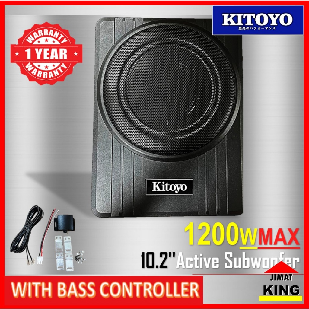 Kitoyo Underseat Subwoofer 10.2'' Car Underseat Active Subwoofer Super